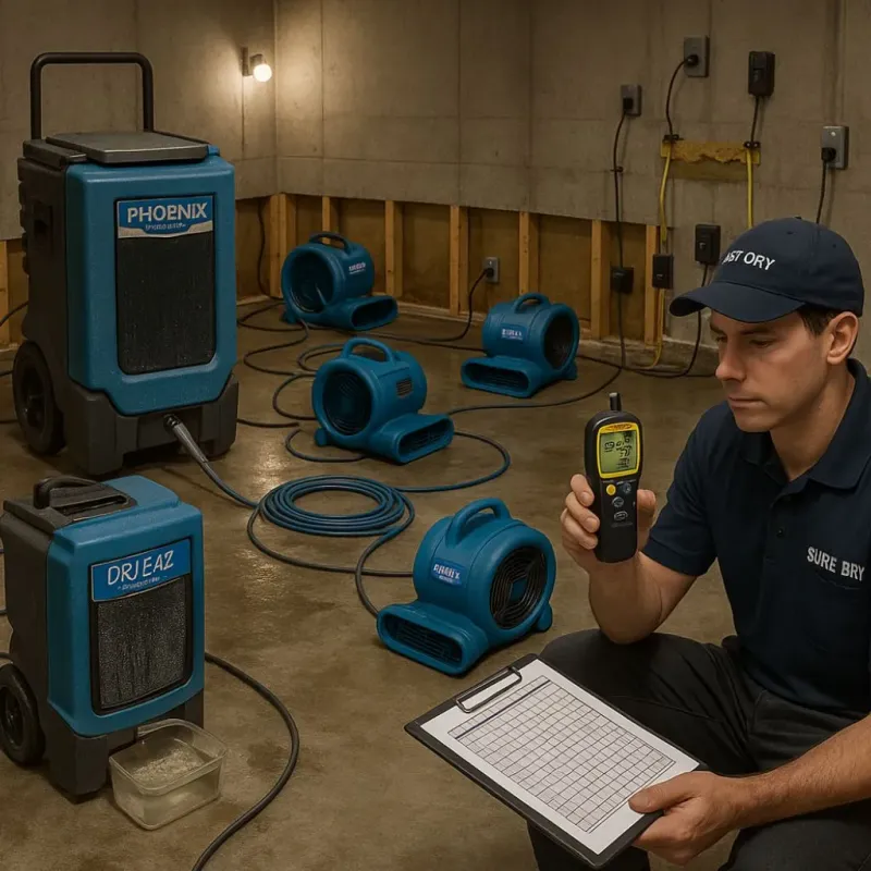 Structural Drying and Dehumidification process in Granger, TX